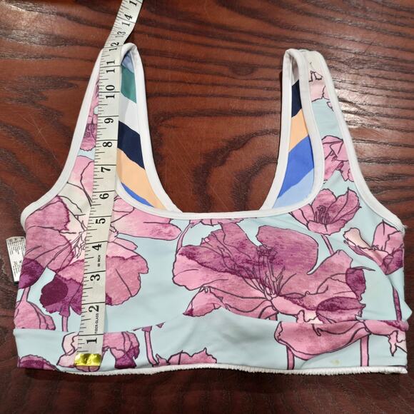 Maaji Multi Color Reversable Floral & Geometric Bikini Top Swimwear Sporty Swim - Picture 7 of 12